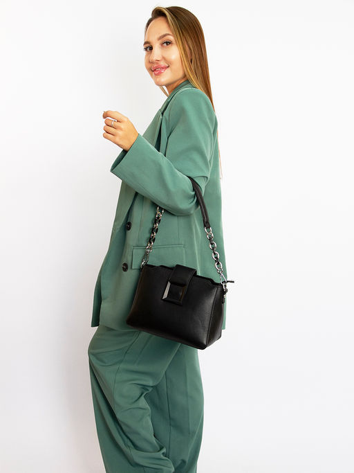 LACCOMA сумка Y1444-черный натуральная кожа полиэстр  фото 7