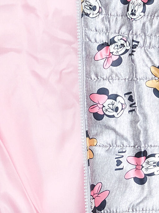 Kap??onlu Minnie Mouse Bask?l? K?z Bebek ?i?me Yelek