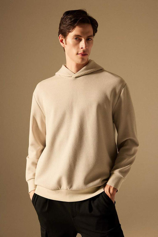 Стеганый свитшот Oversize с капюшоном