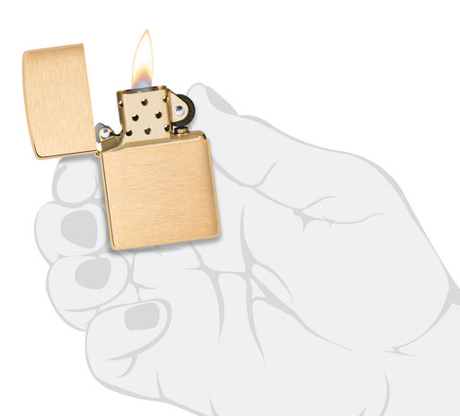 Зажигалка ZIPPO с покрытием матовая латунь | Brushed Brass 204B  фото 5