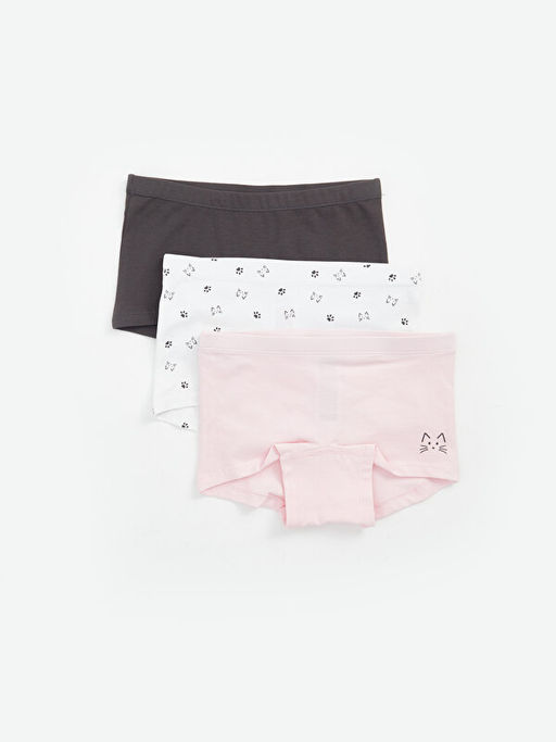 Bask?l? K?z ?ocuk Boxer 3l?