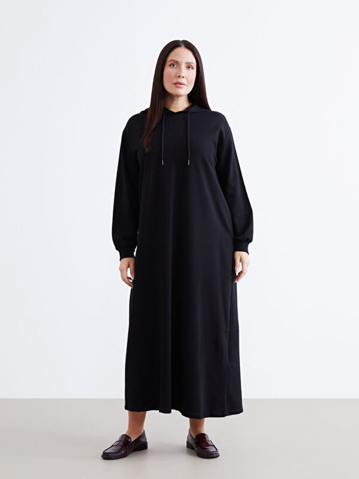 Kap??onlu Sweatshirt Elbise