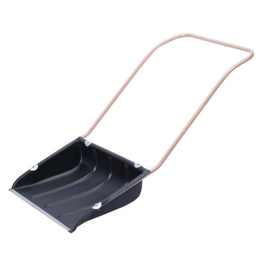 Движок пластиковый для уборки снега, чёрный ковш 600 × 470 мм, металлическая планка, металлическая ручка цвет МИКС