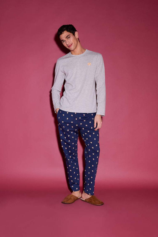 Pijama Tak?m? Uzun Kollu Pijama Ustu Esnek Belli Uzun Pijama Alt? - Defacto фото 2