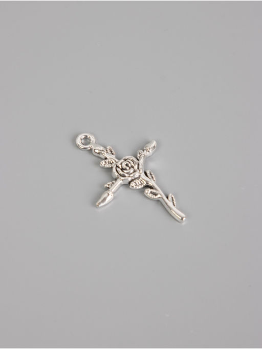 Набор декоративных элементов для творчества Роза и крест, металл под серебро, 10 шт., 3.42.30.2 см - Арт узор фото 2
