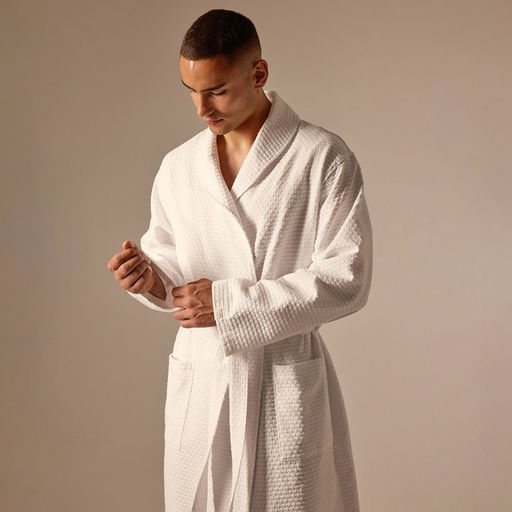 Халат вафельный мужской SL HOME: Waffle «Блан де Блан», размер XL, хлопок 100%, белый