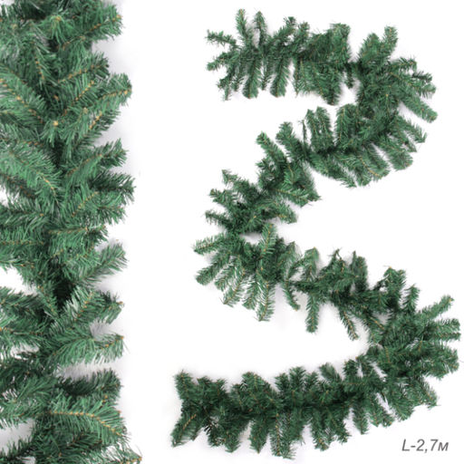 Гирлянда из елочных веток искусственная 2,7 метра 200 веток 24 см ширина / WA-200 /уп 40/Новый год/ Посуда