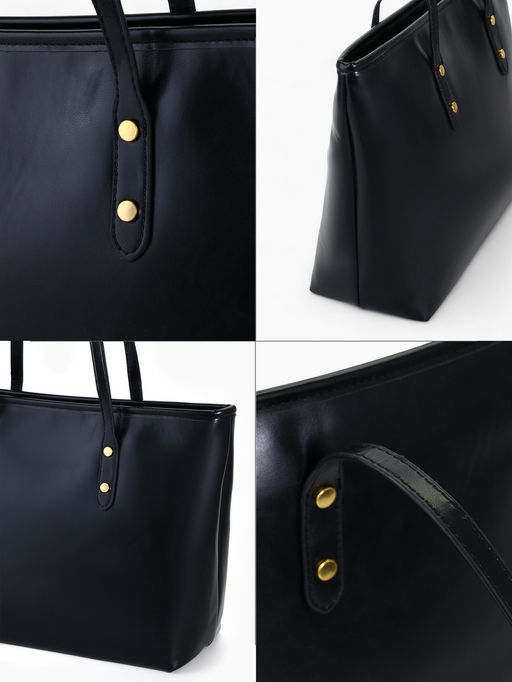 Сумка-шопер женская на молнии, размер 30.5×12×27 см, однотонная, чёрная