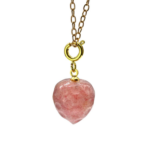 Подвеска-Кулон клубничка 13*14мм из клубничного кварца.