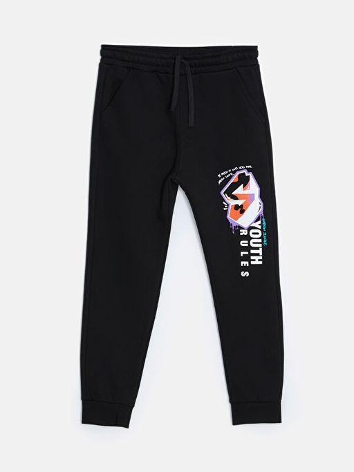 Beli Lastikli Bask?l? Erkek ?ocuk Jogger E?ofman Alt?