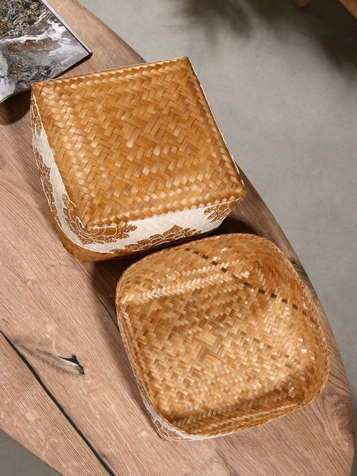 Корзинка плетёная «Манадо», 24×24×15 см, бамбук, светлая