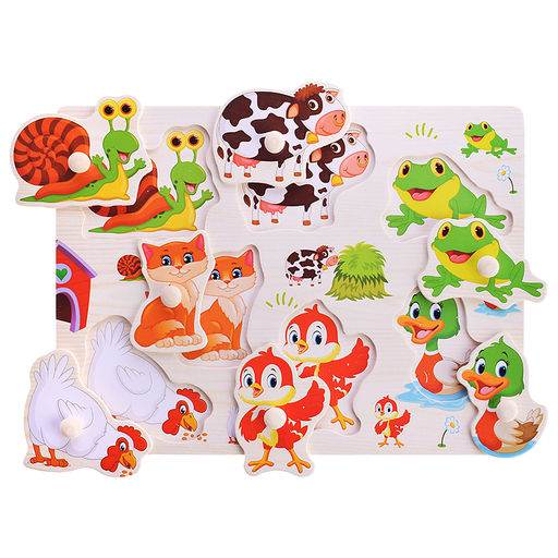 Пазл-вкладыш Веселые животные - Щепочка фото 2