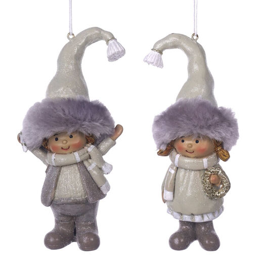 Фигурка декоративная подвесная "Дети", L6 W5 H13 см, 2в.