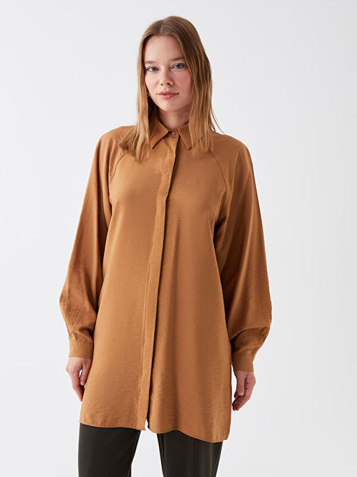 D?z Uzun Kollu Kad?n G?mlek Tunik