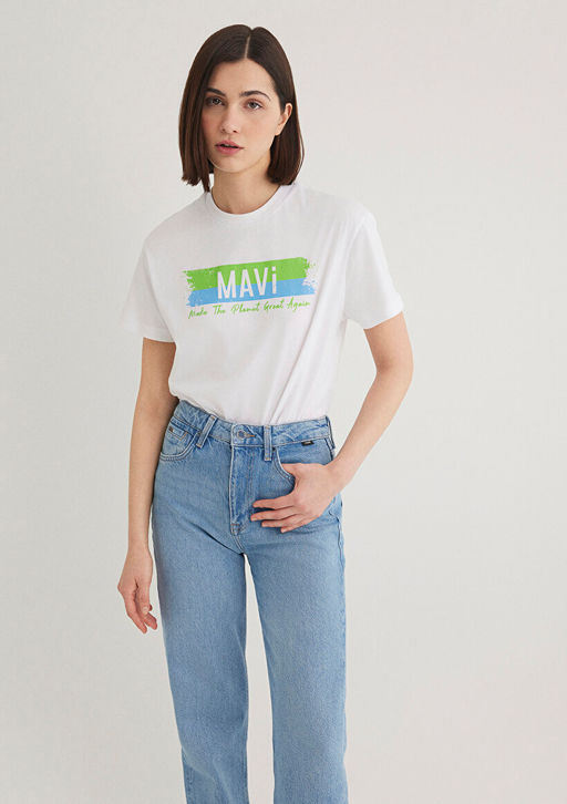 Make The Planet Great Again Bask?l? Tisort - Mavi фото 2