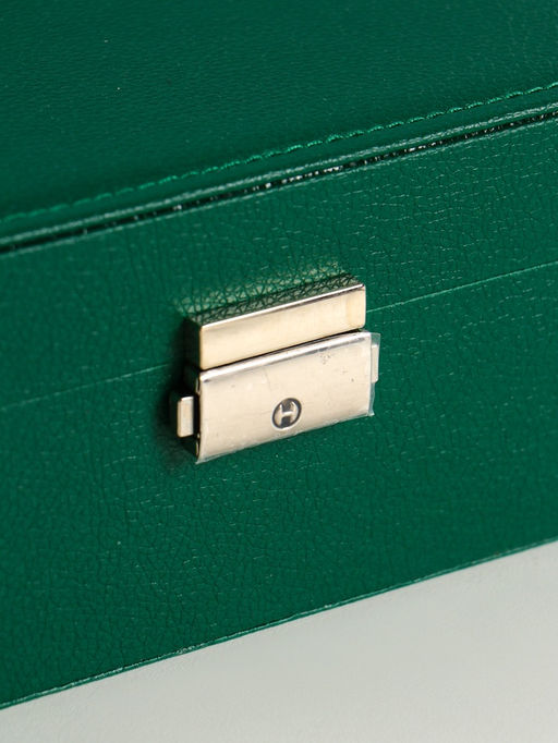 Шкатулка для украшений Isabel, съёмная подставка, тёмно-зелёная, 23.5×17×8.7 см