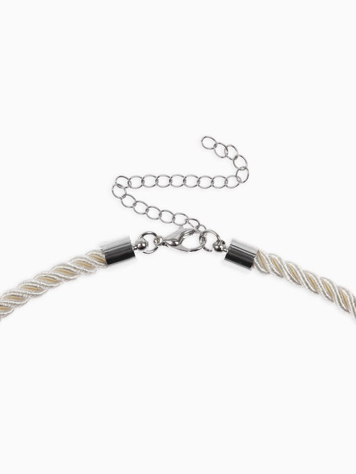 Кулон на жгуте текстильном "Морская звезда", цвет бело-серебристый