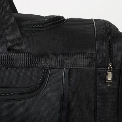 Сумка дорожная, 3 отдела на молниях, наружный карман, длинный ремень, цвет чёрный - Simaland фото 5