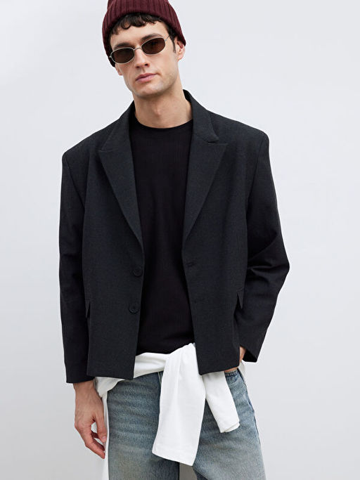 Standart Kal?p Erkek Blazer Ceket
