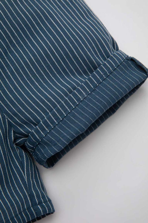 Полосатые расклешенные шорты из поплина для маленьких мальчиков - Defacto фото 3