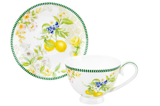 Чайн. наб. 12 пр. 300 мл 12,5*9,5*7 см Лимоны на ножке, NEW BONE CHINA - Elan gallery фото 4