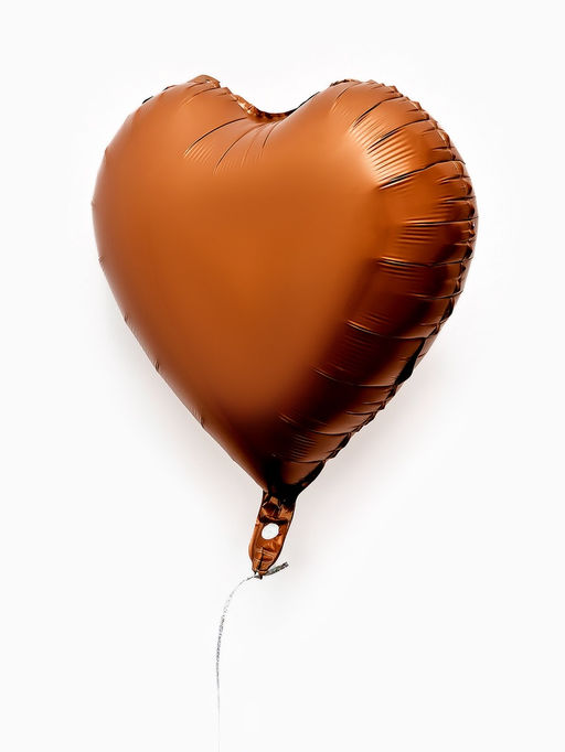 Цена за 2 шт. Воздушные шары фольгированные 17" «Сердце», шоколадный сатин, набор 5 шт.
