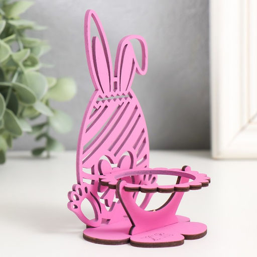 Подставка под яйцо Зайка 8,5х8,5х14,5 см (набор 4 детали) фиолетовый - Simaland фото 3