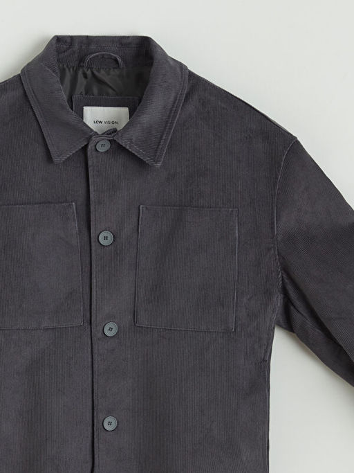 Regular Fit Uzun Kollu Kadife Erkek G?mlek Ceket