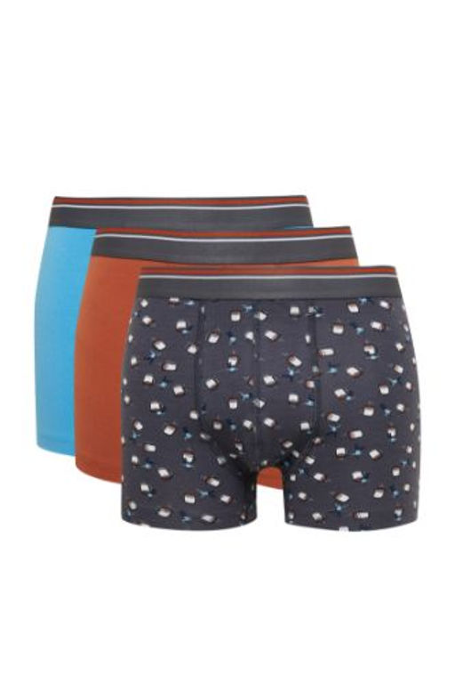 Erkek Desenli 3lu Boxer