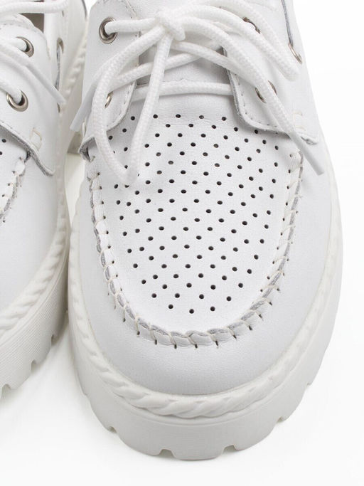 06-YG104-1 WHITE Туфли летние женские (натуральная кожа)