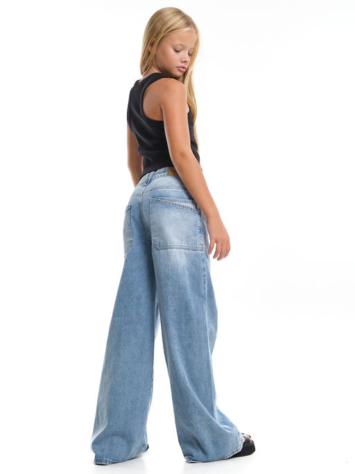 Джинсы голубые для девочки 33-1051 голубой - Mini maxi фото 18