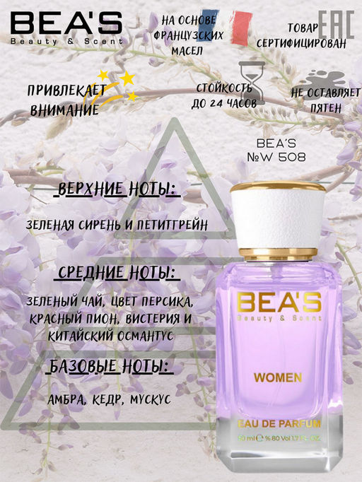 Парфюм Beas 50 ml W 508  for women  фото 7