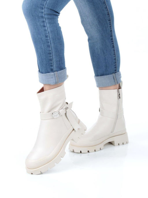 04-M3-L813 BEIGE Ботинки зимние женские (натуральная кожа, натуральный мех)