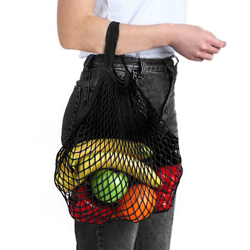 Набор из 2 шт.: сумка-авоська плетёная, клетка 1.5 см, чёрная