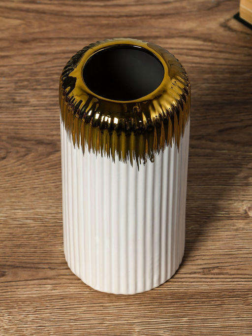 Ваза для цветов «Дакей», 20×10 см, d=6 см, керамика, белая