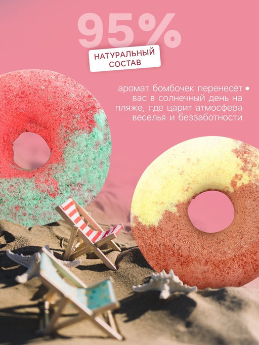 Набор бомбочек для ванн Summer Donut&apos;s 260 г - Laboratory katrin фото 3