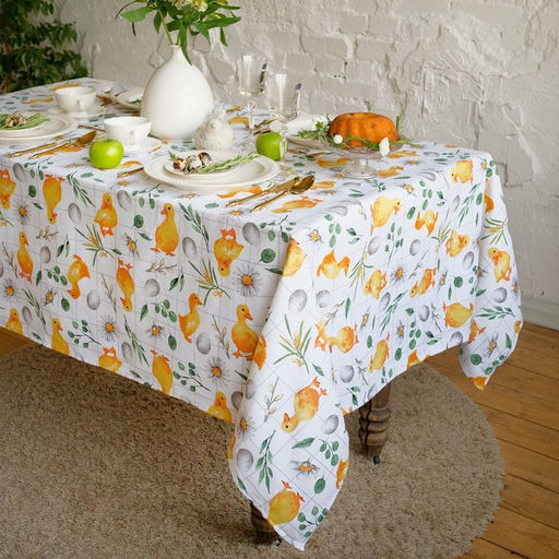 Скатерть Доляна Duckling 149х250 см, 100% хлопок, рогожка 164 г/м2  фото 10