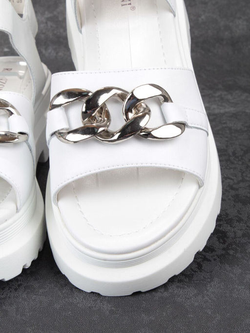 08-PEAG03-1 WHITE Босоножки женские (натуральная кожа)