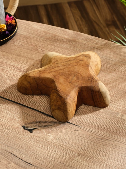 Менажница «Морская звезда», 24×24×5 см, дерево джати, коричневая