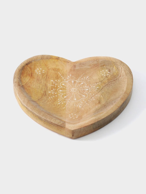 Блюдо в форме сердца Пряник, 20.5?20?2.3 см, дерево манго