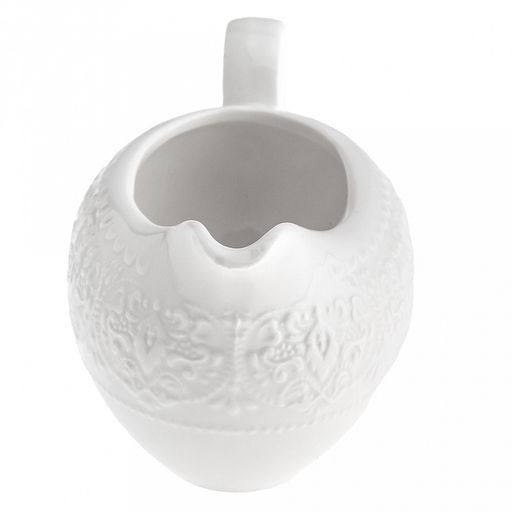 Русь Соусник фарфоровый 200мл, 7,3х15см h6,8см, белый, рельефный декор (Китай) - Домашняя мода фото 5