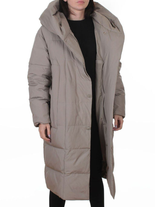 A625 GRAY/BEIGE Пальто зимнее женское (200 гр. био-пух)