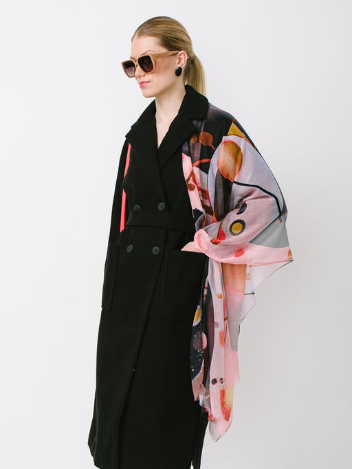 Большой мягкий очень нежный двусторонний палантин в стиле арт-деко - Tantino фото 3