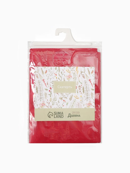 Скатерть Доляна, однотонная, 140?100 см, красная, 140 г/м?, 100% п/э