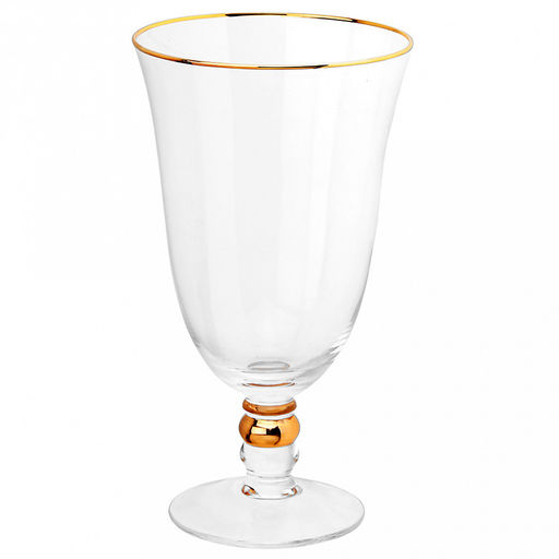 Жаклин Бокал стеклянный 550мл, д10см, h18см, тонкостенное, прозрачное стекло, отводка золотом (Китай) Цена указана за штуку. В коробке 4 штуки.