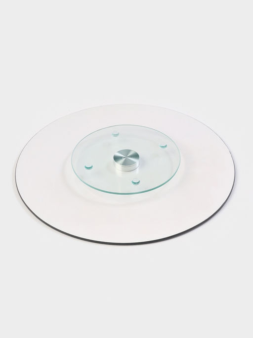 Подставка для торта Доляна «Марбл чёрный», d=32 см, вращающаяся, стекло, чёрная