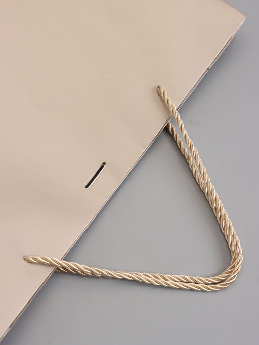 Пакет подарочный ламинированный, бронзовый, с бантом, 35×30×10 см