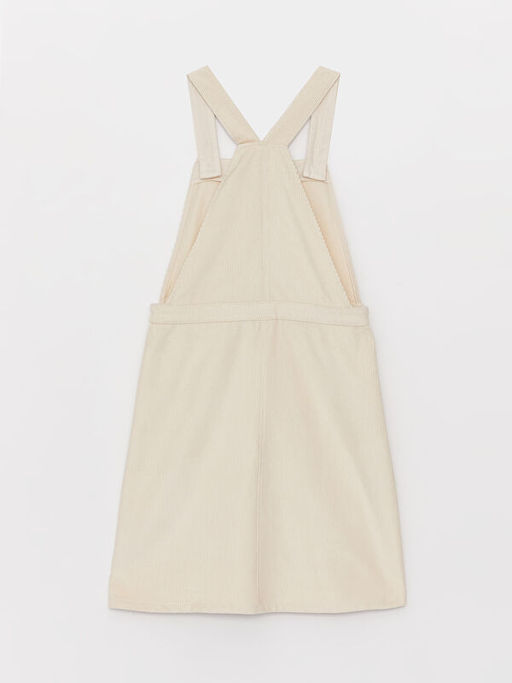 Kare Yaka Basic Ask?l? Kadife K?z ?ocuk Salopet Elbise - Waikiki фото 2