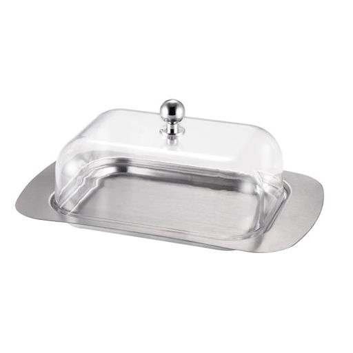 Масленка из нержавеющей стали с акриловой крышкой (R-1700) - Marusya фото 2