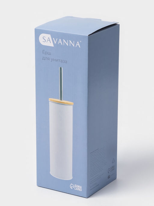 Ёршик для унитаза SAVANNA BAMBOO, 9.5×38 см, белый